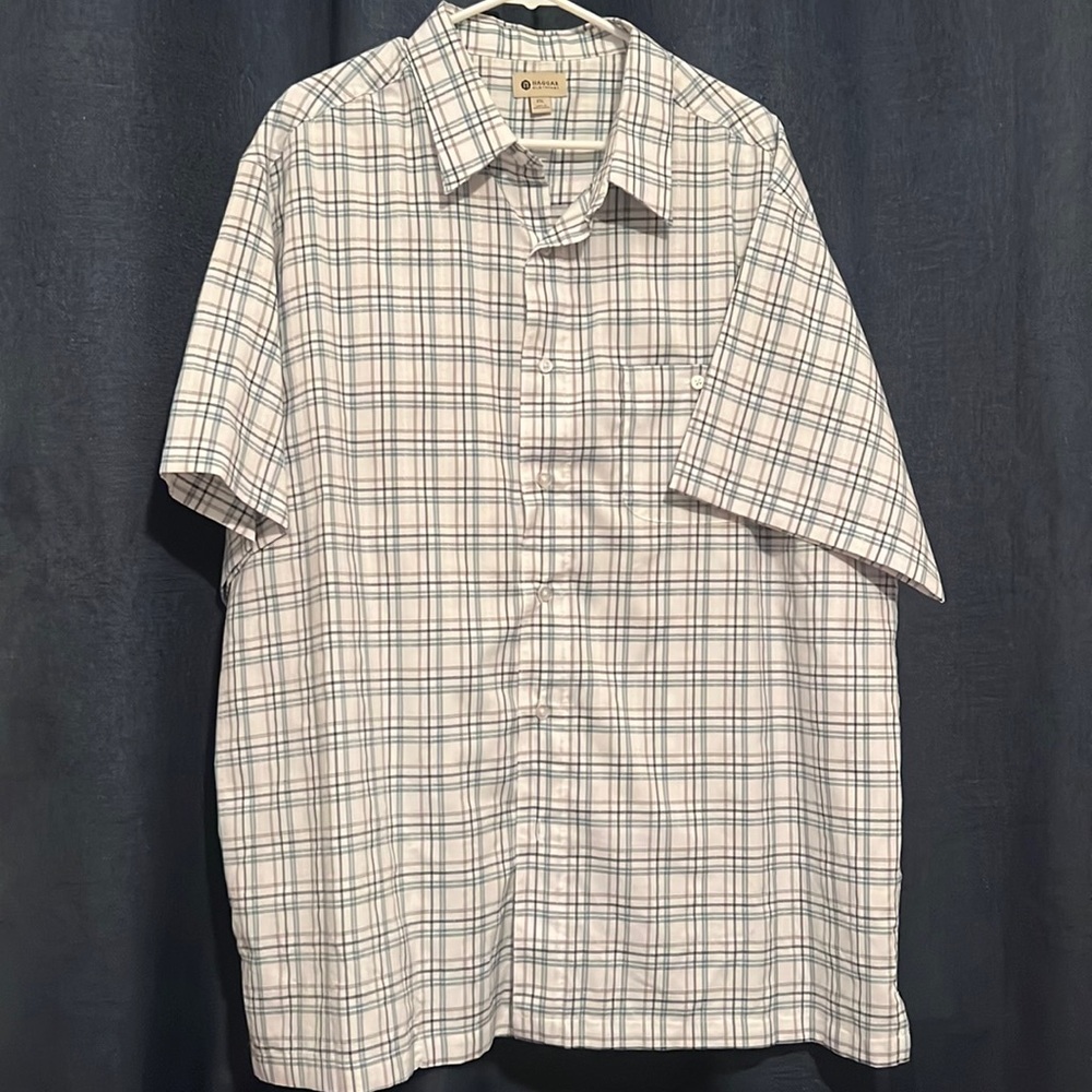 Haggar Mens Plaid Collard Shirt